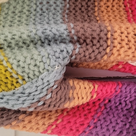 💗 THE PORTER COLLECTIVE Enya Cardigan Stripe Sweater Pockets Multi-Color OS New - Picture 8 of 12